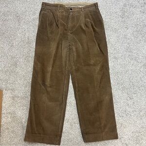 Brooks Brothers Corduroy Pants Brown Men’s 36x30 Pleated Front 36x29 Actual
